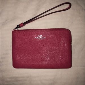 Pink coach wristlet